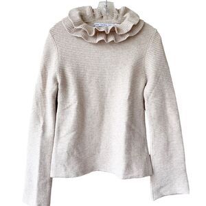 & OTHER STORIES  Woman Sweater  Ruffle  Cream Color coquette Size Small